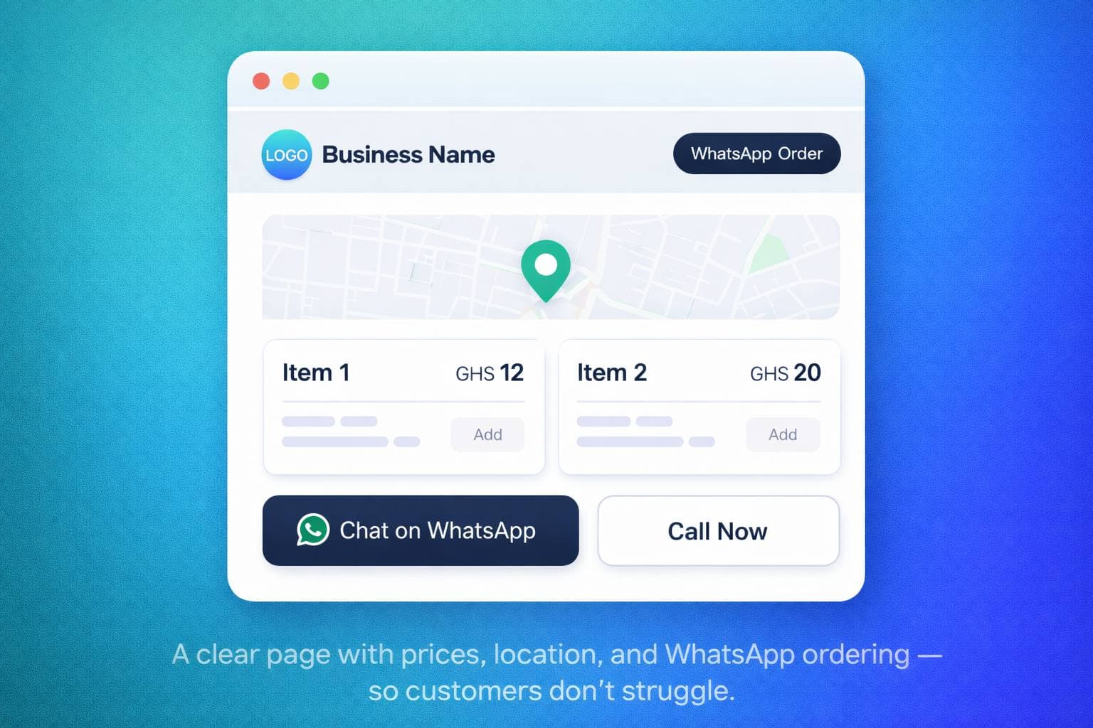 Example business storefront